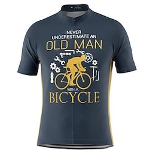 Voor heren Wielrenshirt Korte mouw Fietsen Shirt Kleding Bovenlichaam met 3 achterzakken Bergracen Wegwielrennen Fietsen Ademend Sneldrogend Vochtregelerend Bos Groen Zwart / oranje Zwart Grafisch Lightinthebox