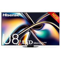 Hisense 65U8Q Mini Smart TV, 4.1.2 meerkanaals geluid, ultra-speelmodus met 165 Hz, anti-reflectie Pro, Full Array Local Dimming, Dolby Vision IQ en Dolby Atmos