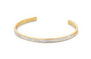 Key Moments 8KM-B00432 Bangle met kristal one-size, goudkleurig