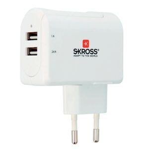 Skross SKROSS USB-oplader Thuis Uitgangsstroom (max.) 3.4 A Aantal uitgangen: 2 x USB-stekker