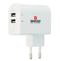 Skross SKROSS USB-oplader Thuis Uitgangsstroom (max.) 3.4 A Aantal uitgangen: 2 x USB-stekker - thumbnail