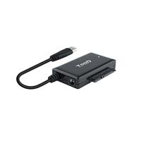 TOOQ TQHDA-01A USB-A naar SATA-adapter voor 2,5-inch en 3,5-inch harde schijven met voeding, zwart
