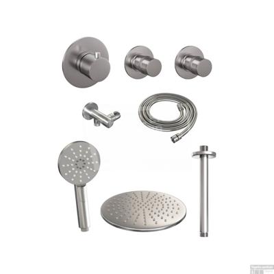 Thermostatisch Inbouwdoucheset Brauer Brushed 30cm Hoofddouche Plafondarm 3 Standen Handdouche Geborsteld Nikkel Thermostatisch Inbouwdoucheset Brauer Brushed 30cm Hoofddouche Plafondarm 3 Standen Handdouche Geborsteld Nikkel