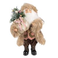 Clayre & Eef Beeld Kerstman 63 cm Beige Roze Kunststof Kerstfiguren - thumbnail