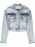 Philipp Plein veste en jean à ornements en cristal - Bleu - thumbnail