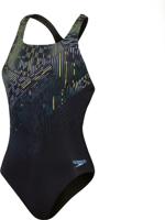 Speedo Eco+ Digital Print Medalist Badpak Dames Zwart maat 38