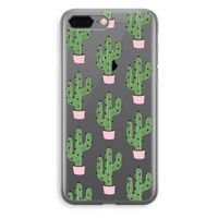 Cactus Lover: iPhone 8 Plus Transparant Hoesje - thumbnail