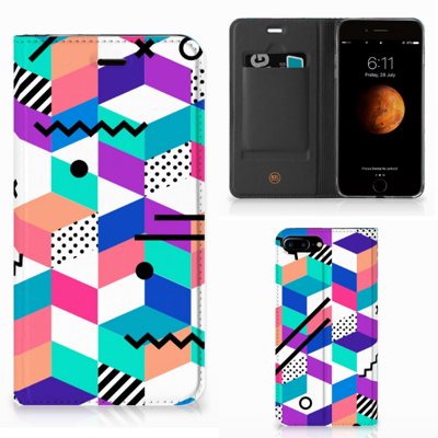 Apple iPhone 7 Plus | 8 Plus Stand Case Blokken Kleurrijk