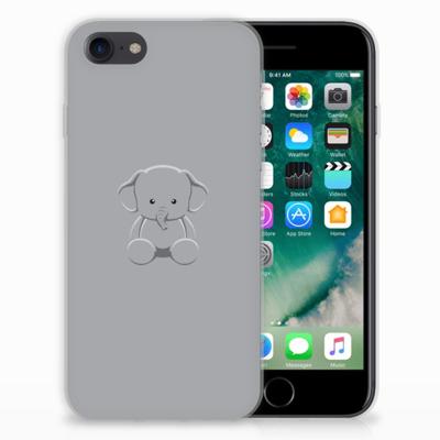 iPhone SE 2022 | SE 2020 | 8 | 7 Telefoonhoesje met Naam Grijs Baby Olifant iPhone SE 2022 | SE 2020 | 8 | 7 Telefoonhoesje met Naam Grijs Baby Olifant