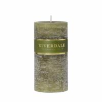 Riverdale Kaars Pillar salie groen 7x14cm