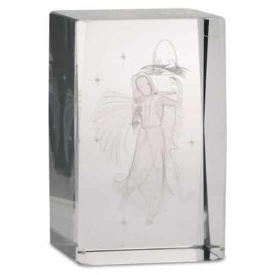 Kristal Laser Bloemen Engel Rechthoekig