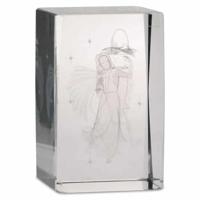 Kristal Laser Bloemen Engel Rechthoekig