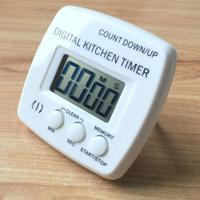 Keuken timer digitale elektronische luid alarm magnetische backing met houder voor koken bakken sport games Office (wit)