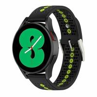 By Qubix - Compatible met Garmin Forerunner 255 - Dot Pattern bandje - Zwart met geel - Compatible Garmin bandje - Bandbreedte: 22mm