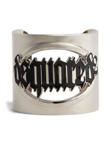 DSQUARED2 bracelet torque à plaque logo - Argent