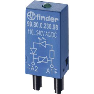 Finder Steekmodule Met EMC-ontstoringsschakeling, Met vrijloopdiode, Met LED 99.80.9.024.90 Lichtkleur (naam): Rood 1 stuk(s)