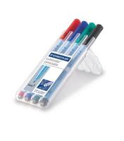 Staedtler Lumocolor correctable 305 markeerstift 4 stuk(s) Groen, Zwart, Blauw, Rood