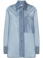 Low Classic chemise boutonnée à effet de transparence - Bleu