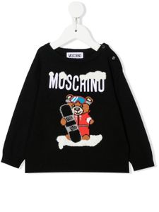 Moschino Kids pull Ski Teddy Bear en coton mélangé - Noir