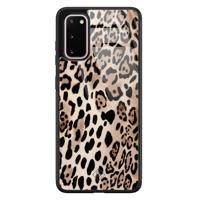 Samsung Galaxy S20 glazen hardcase - Golden wildcat
