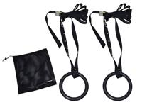 Tunturi Uniseks Volwassenen ABS Crossfit Ringen-Inclusief Straps Sporting Goods, Zwart, 1