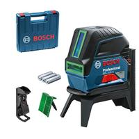 Bosch Professional kruislijnlaser GCL 2-15 G (groene laser, met loodpunten, werkbereik: 15 m, 3 1,5V-batterijen, draaihouder RM 1, laserrichtbord, transportkoffer)