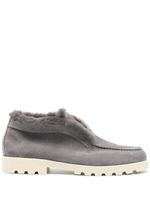 Santoni fur-trim suede desert boots - Gris