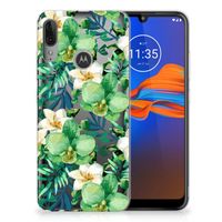 Motorola Moto E6 Plus TPU Case Orchidee Groen - thumbnail