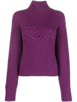 Karl Lagerfeld pull en maille à logo appliqué - Violet