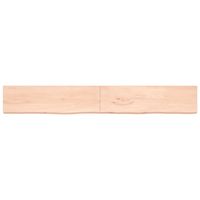 The Living Store Wandplank Rustieke Stijl - 220 x 30 x 4 cm - Massief Eikenhout - Handgemaakt - Draagvermogen 26.4 kg