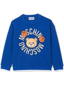 Moschino Kids sweat à logo imprimé - Bleu