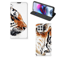 Bookcase Motorola Moto G100 Watercolor Tiger