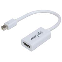 Manhattan 151399 Mini-displayport Adapter [1x Mini-DisplayPort stekker - 1x HDMI-bus] Wit 12.00 cm - thumbnail