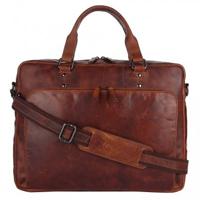 Genicci Leo 15 inch laptoptas Cognac