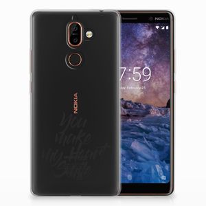 Nokia 7 Plus Siliconen hoesje met naam Heart Smile