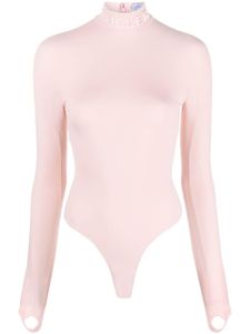 Mugler body à col montant - Rose