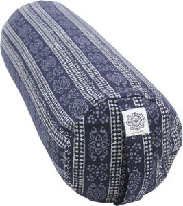 Yoga Bolster Blauw Rond Katoen -  Print - 60 x 20 cm