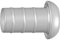 Dallai V-deel x slangtule - type C - RVS - 133 x 125 mm - thumbnail