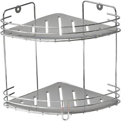 Staand of Hangend Hoek Doucherek 23x20x20cm - 2 Laags Hoekrek - Staand - Hangend - chroom - Badkamer - Douche - Organizer Staand of Hangend Hoek Doucherek 23x20x20cm - 2 Laags Hoekrek - Staand - Hangend - chroom - Badkamer - Douche - Organizer