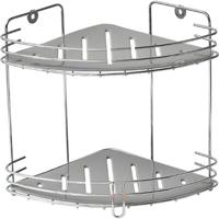 Staand of Hangend Hoek Doucherek 23x20x20cm - 2 Laags Hoekrek - Staand - Hangend - chroom - Badkamer - Douche - Organizer