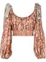 ZIMMERMANN blouse en soie Chintz à fleurs - Marron - thumbnail