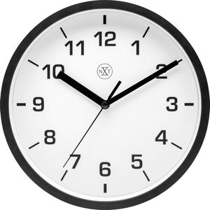 NeXtime NX-7321ZW Wandklok NXT Diameter 20cm Kunststof Zwart, Witte Wijzerplaat