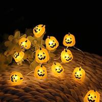 halloween pompoen koperdraad lichtslingers oplichten pompoen 2m 20leds batterij aangedreven binnen buiten spook festival thuis halloween balkon tuindecoratie Lightinthebox