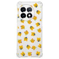 Doorzichtige Silicone Hoesje voor OnePlus 11 Katten Emojis - thumbnail