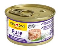 GimDog Pure Delight kip en tonijn - Eiwitrijke hondensnack, met mals vlees in heerlijke gelei - 12 blikken (12 x 85 g)
