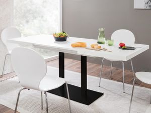 Verlengbare eettafel QUADRI 120 cm wit/zwart