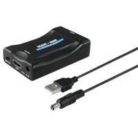 Hama AV/Scart naar HDMI-converter (peritel naar HDMI, Scart Adapter, HDMI 1080P, HD, compatibel met NTSC, Blu Ray, PS3, TV, audio en video) zwart/blauw/rood/wit/goud