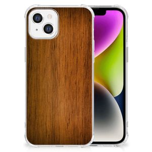 iPhone 14 Stevig Telefoonhoesje Donker Hout