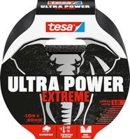tesa Ultra Power Extreme Repairing Tape - Reparatietape met extra sterke fixatie, zelfs op ruwe oppervlakken - weerbestendig en handscheurbaar - 10 m x 50 mm,Zwart