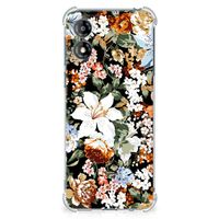 Case voor Motorola Moto E13 Dark Flowers